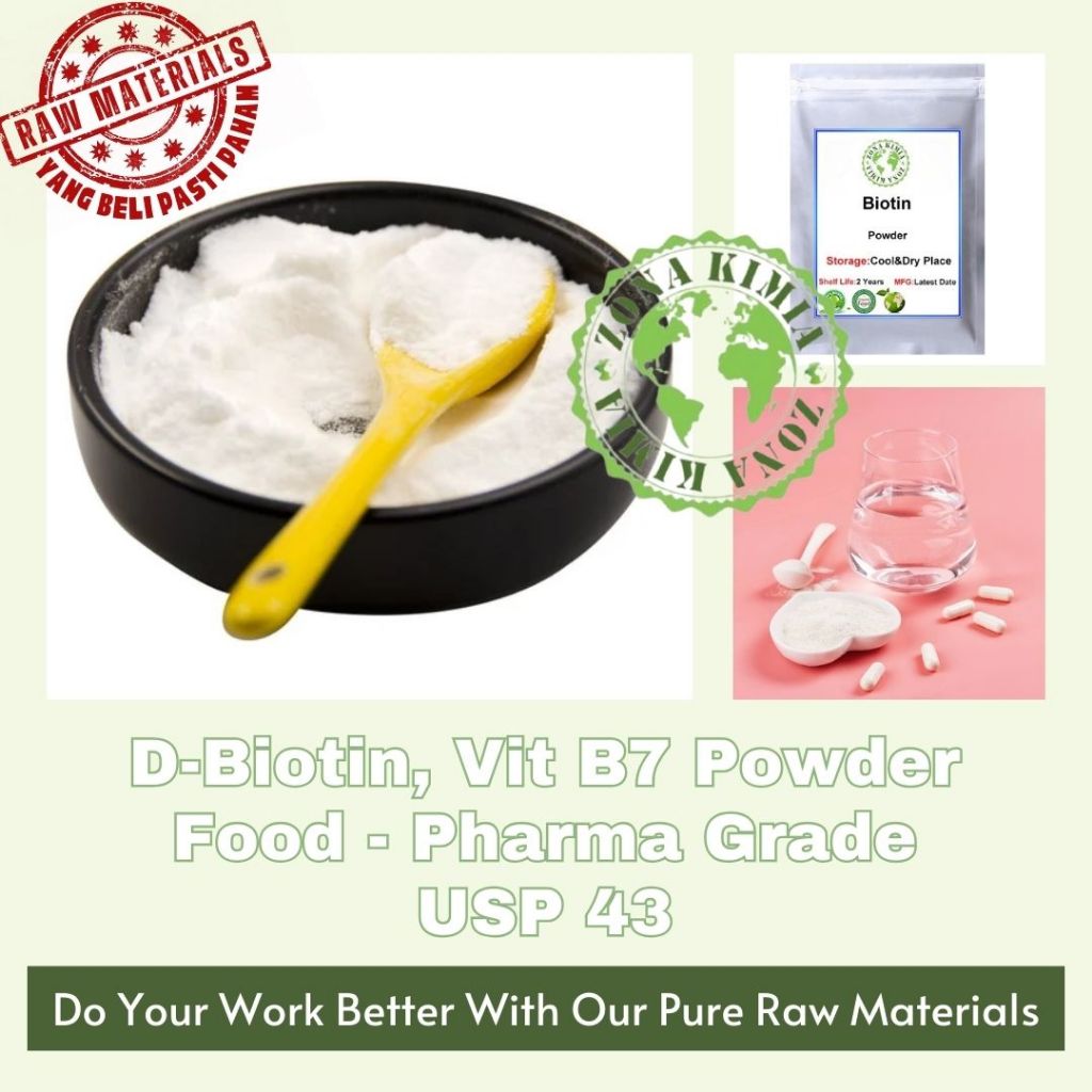 Original 50Gram D-Biotin Powder Bubuk Vitamin B7 Vit H Premium Quality