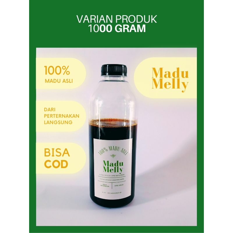 

Madu Murni Asli Nektar Akasia Carpa 1 Kg - Madu Lebah Apis Mellifera 1000 Gram - Madumelly