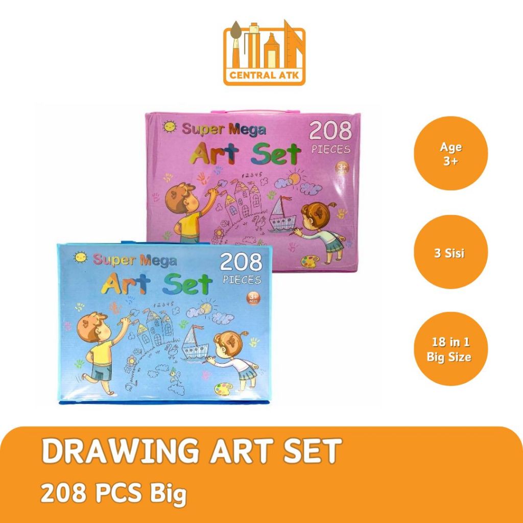 

DRAWING ART SET 208 PCS BIG | PENSIL WARNA CRAYON ALAT MEWARNAI