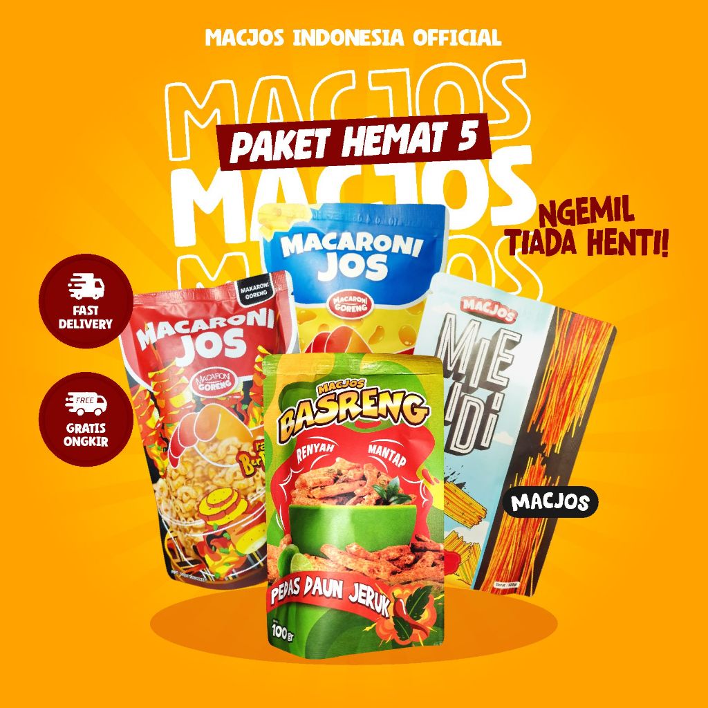 

Macjos Paket Hemat 5 Isi 4 Pcs Makanan Ringan Pedas Cemilan Handmade Terenak By Macjos Indonesia