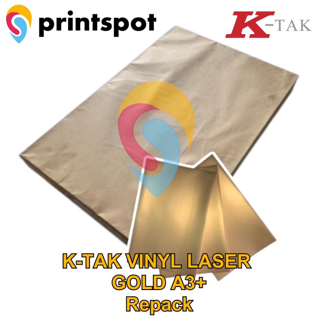 

KTAK Stiker Gold VInyl A3+ Sticker Digital Print Laser Toner Kemasan Label Anti Air- Repack 20