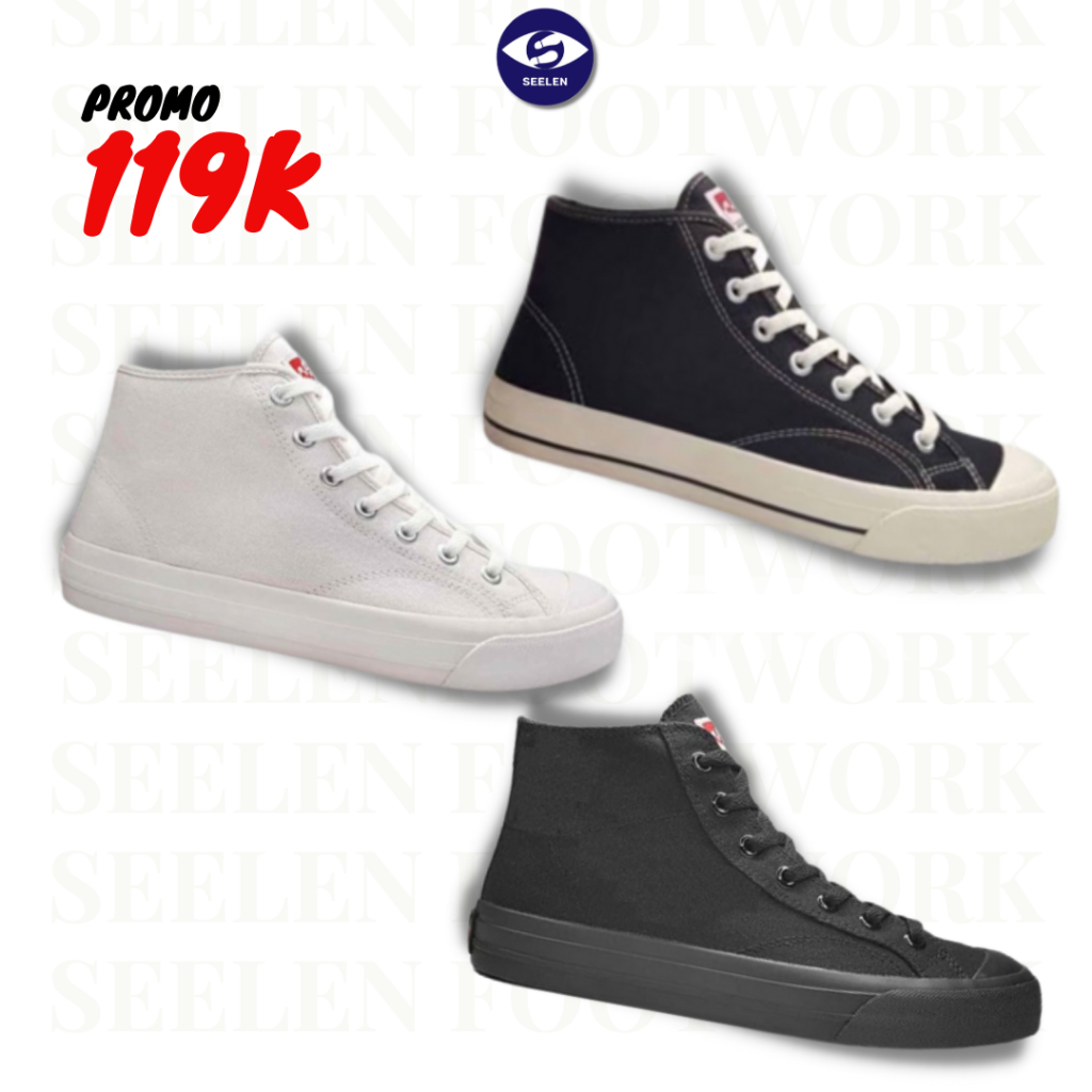 VENTELA BASIC HIGH Black Natural White, All Black, All White Original 100% Sneakers Sepatu spatu sho