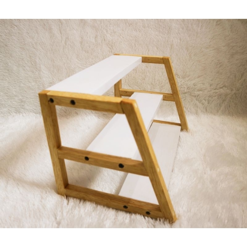 Rak Dapur Mini 3 Tingkat Aestetic, rak dapur mini, rak bumbu kayu mini