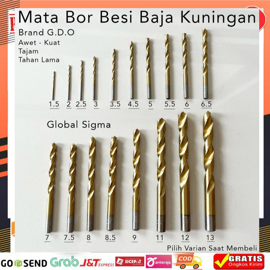 Mata Bor Besi Baja Kuningan 3,5mm 3.5mm 3,5 3.5 mm GDO KUAT Germany