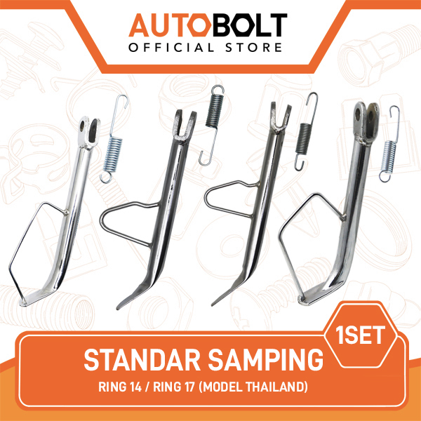 Standar Samping Chrome Ring 14-17 Universal Motor Bebek Matic Jagang 1 Beat FI Pop Street eSP Vario 