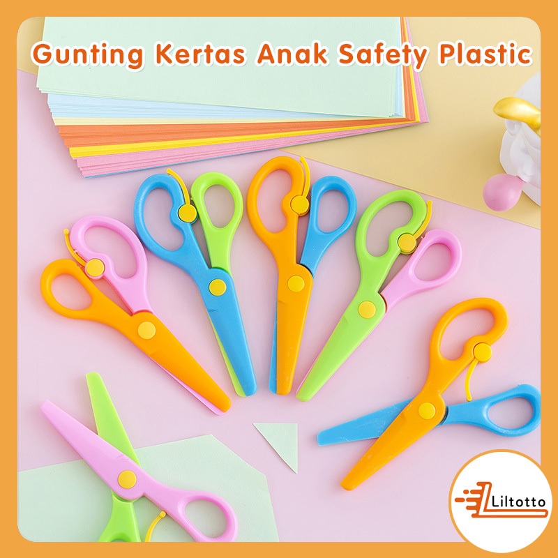 

✨COD✨gunting kertas anak/gunting plastik anak/ gunting plastik/ gunting besi ujung tumpul/ gunting anak plastik/ safety scissors/ gunting aman untuk anak