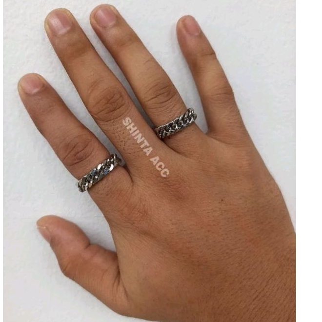 CINCIN PRIA WANITA / CINCIN TITANIUM MODEL RANTAI RAPAT