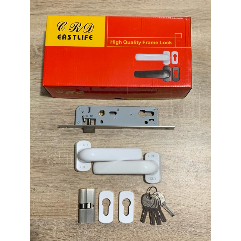 Kunci Pintu Aluminium Putih/Hitam