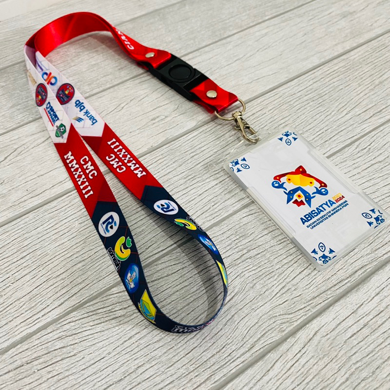 

PAKET LANYARD SATU SET MINIMAL ORDER 12 PCS | LANYARD + ID CARD + HOLDER