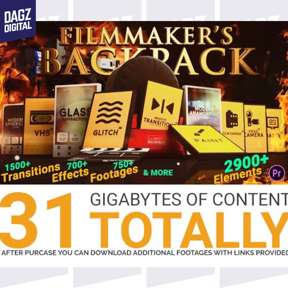 Videohive - Video Hive Filmmakers Backpack Big Pack of Transitions Effects Footages and Presets for 