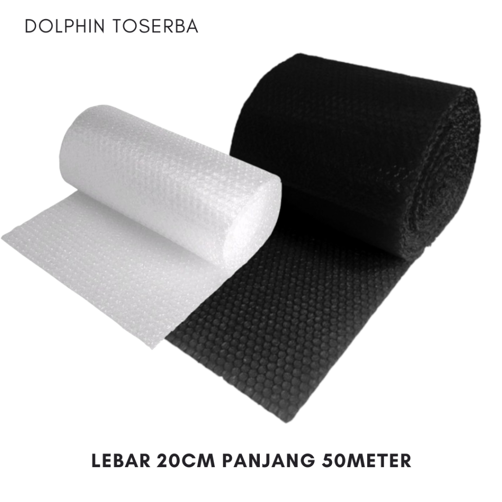 

BUBBLE WRAP PUTIH DAN HITAM - lebar 20cm Panjang 50meter