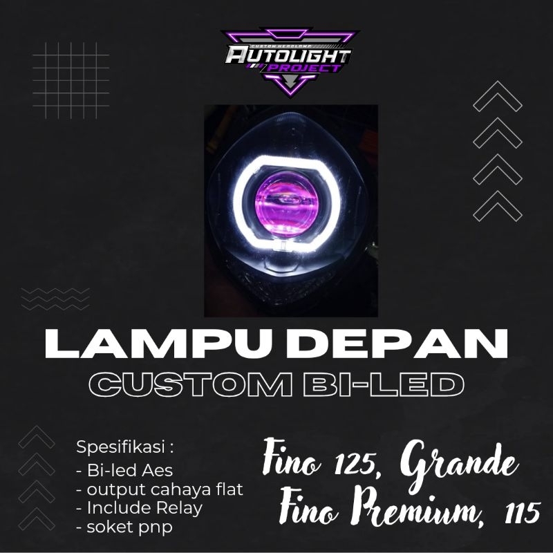 lampu depan fino 125 grande premium custom biled