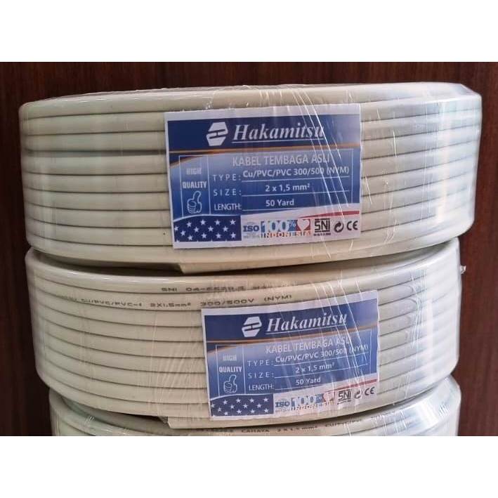 Kabel Listrik Tembaga NYM 3x2.5 HAKAMITSU panjang 50 SNI 3 x 2,5