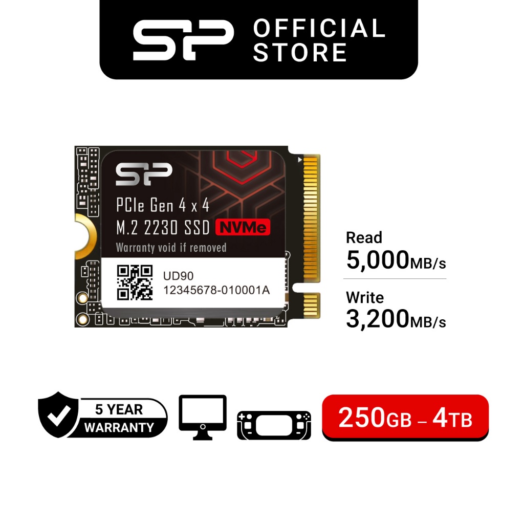 SSD Silicon Power PCIe Gen 4x4 UD90 2230 500GB 1TB 2TB