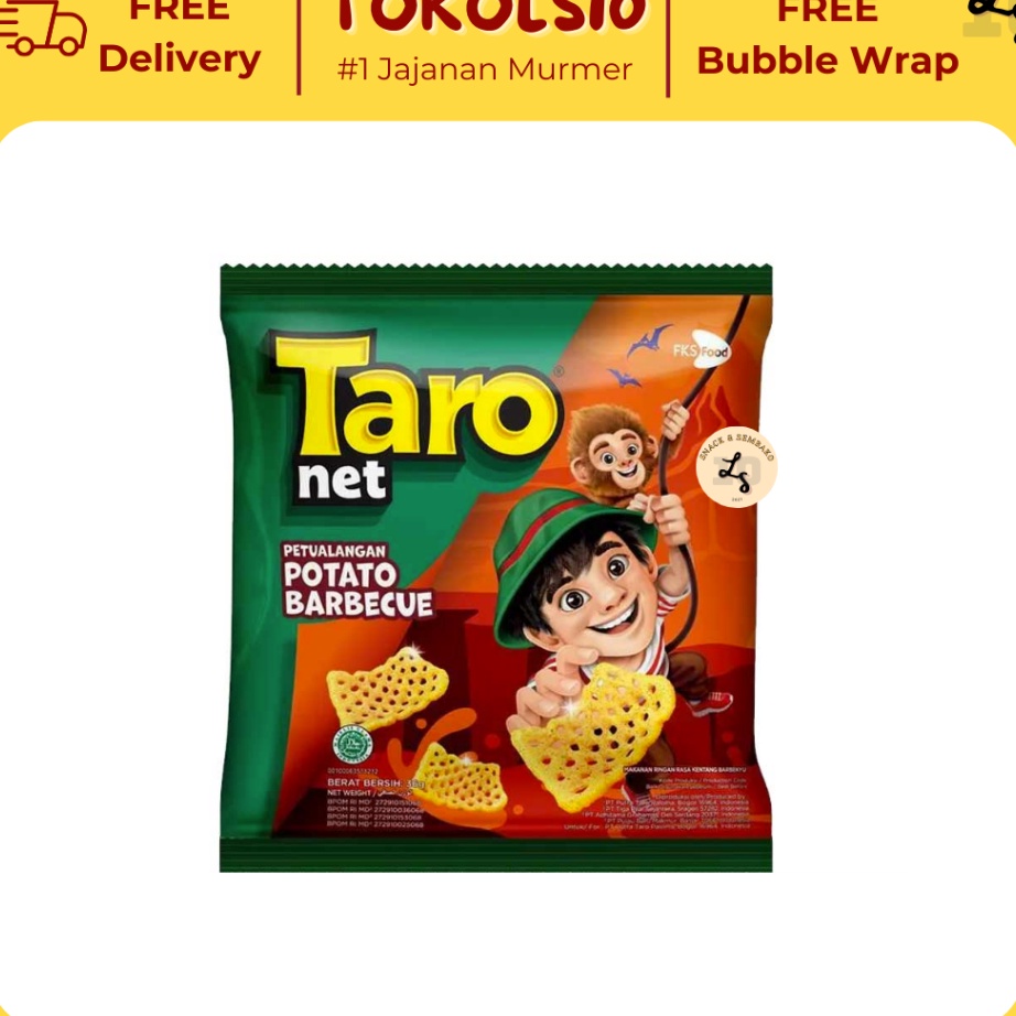 

Taro Net Renceng Potato BBQ Ecer 1 9gr 2 18gr Isi 1 Bungkus