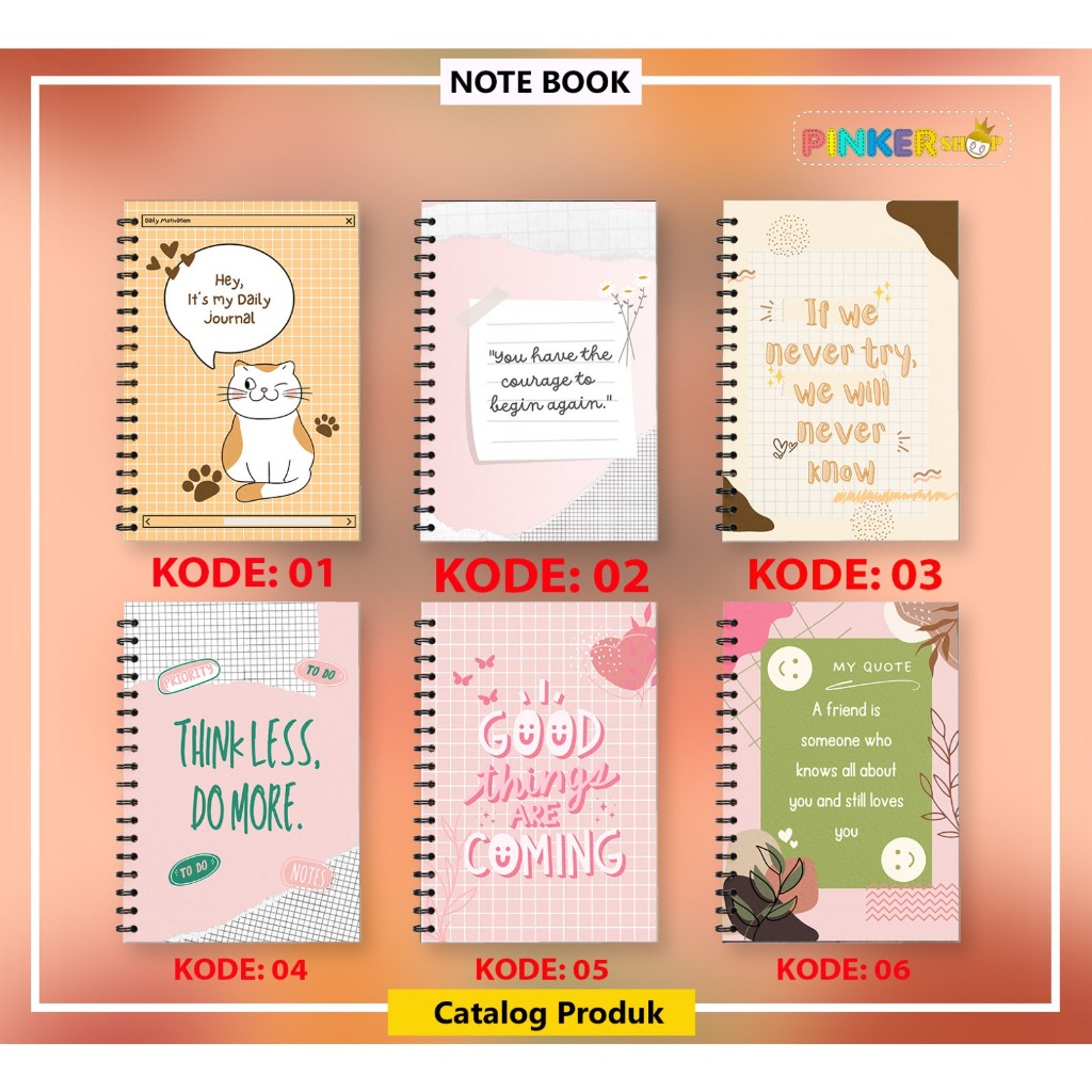 

(NS-018) BUKU TULIS NOTEBOOK A5 14,8 cm x 21.0 cm dan A6 10,5 x 14,8 cm SPIRAL POLOS GARIS