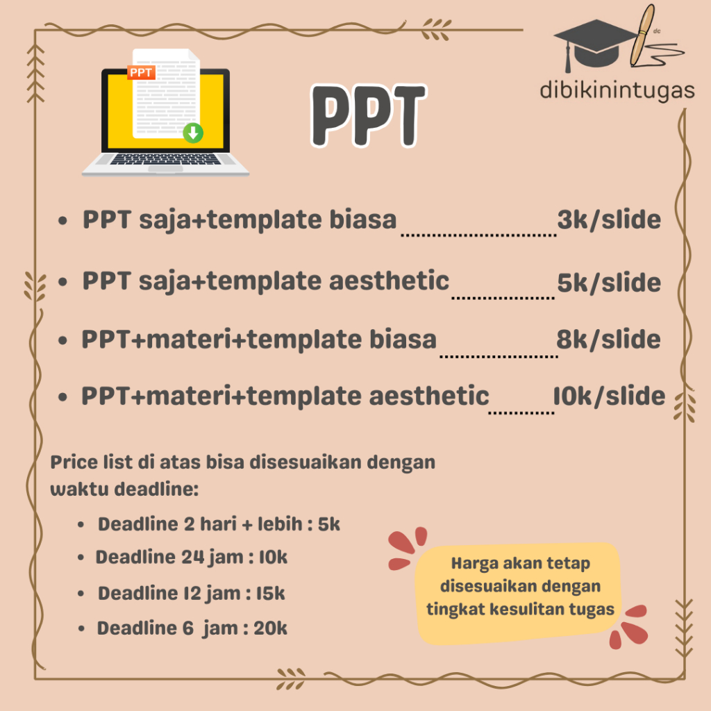 Pembuatan Tugas PPT | Presentasi | Tugas Kuliah | Tugas Sekolah | Murah | Profesional