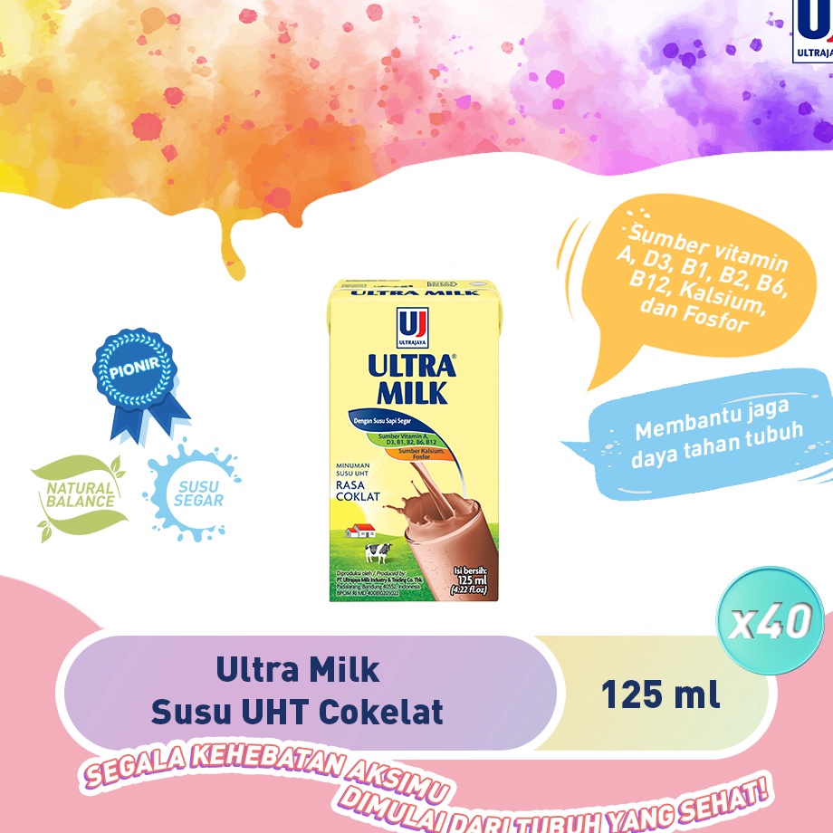 

Ultra Milk Susu UHT Cokelat 125ml Paket isi 4pcs