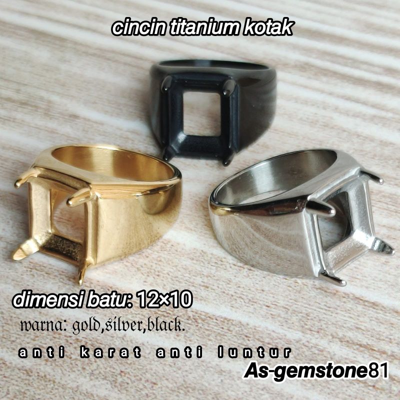Cincin ring emban[titanium]kotak k3 12*10