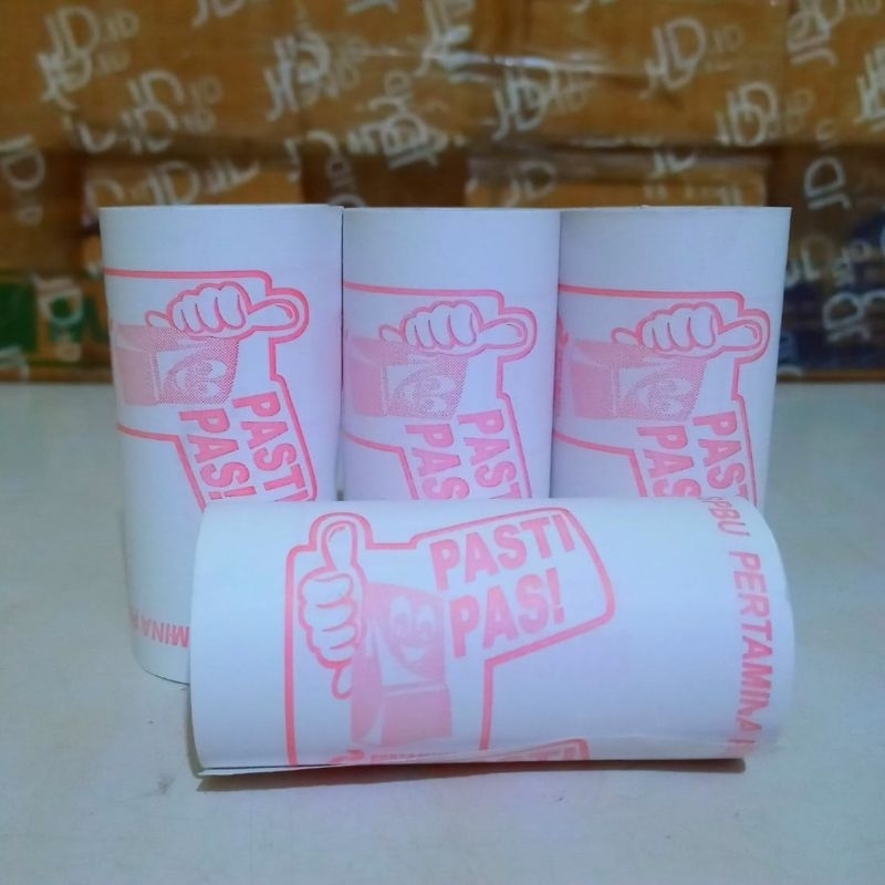 

10 Roll Kertas Thermal 58x40mm Logo PASTI PAS/SPBU