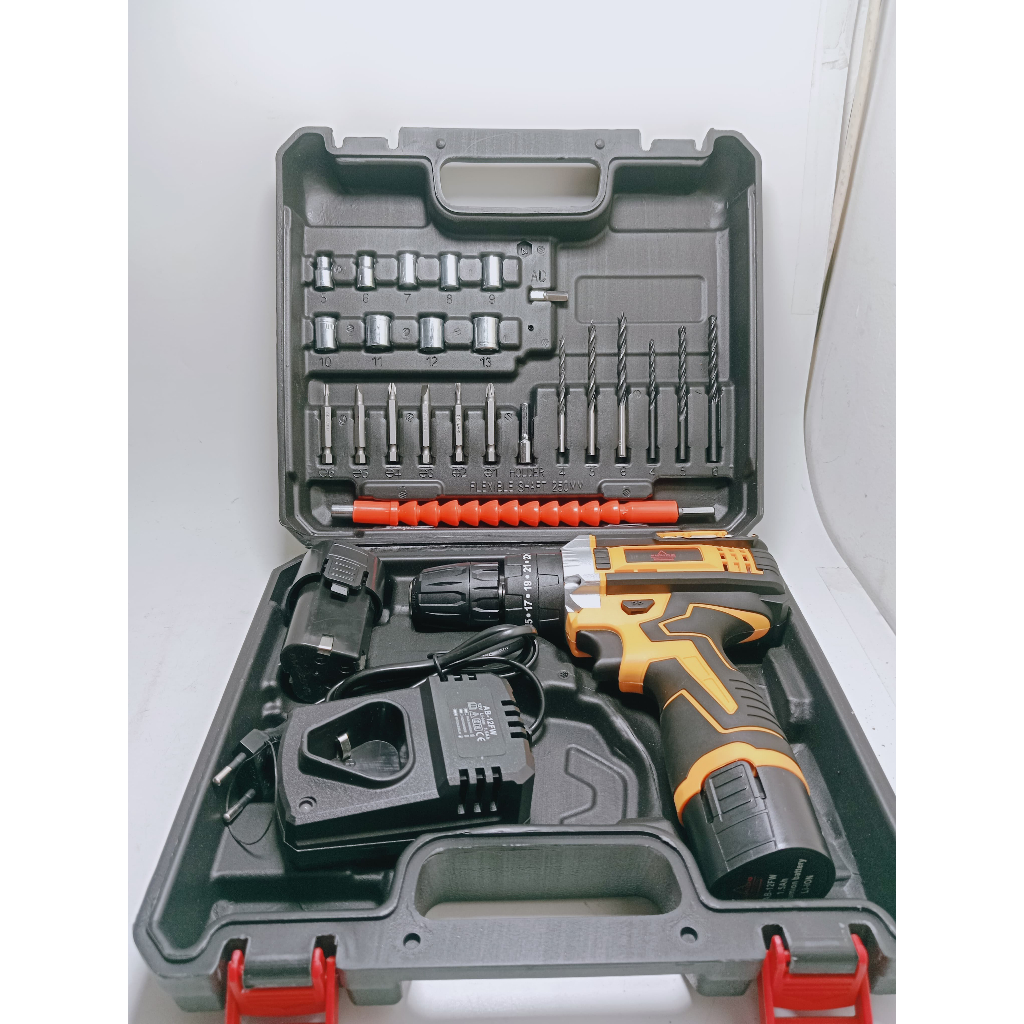 PROMO  YUKIDO Mesin Bor Baterai Charger Japan Technology 12V Cordless Drill 2 Baterai