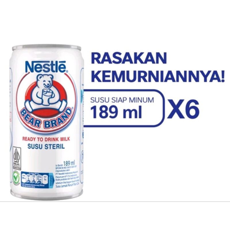 

nestle susu bear brand 6 x 189 ml