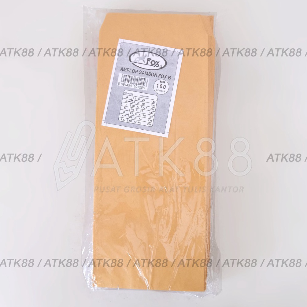 

Stock banyak Amplop Coklat Samson Fox B Super Kabinet isi 1 Buah MSC