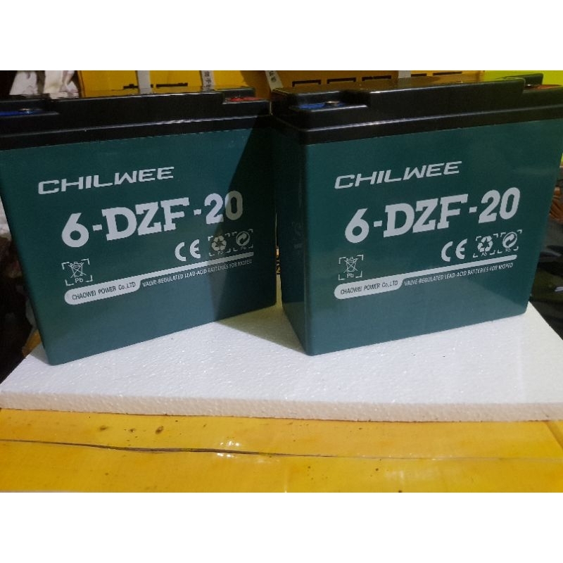 Aki ECERAN CHILWEE 6 DZF 20 Original termurah sepeda listrik