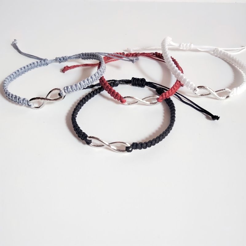 Gelang Infinity Kepang anyaman / gelang Couple / gelang Persahabatan Pasangan / infinity bracelet /