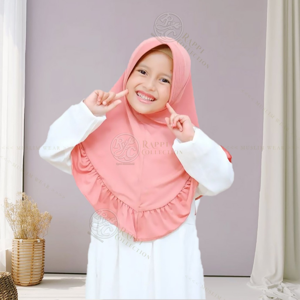 Bergo Instan Jersey Anak Rempel Pet Umur 5-10 Tahun