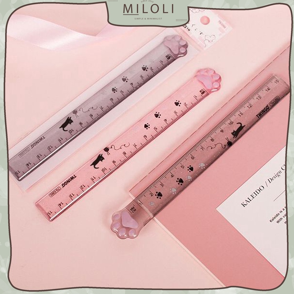 

X72 LI 1Pcs PENGGARIS CAT PAW 15CM Ruler Transparant Penggaris Study Korea F223 Stock Ada