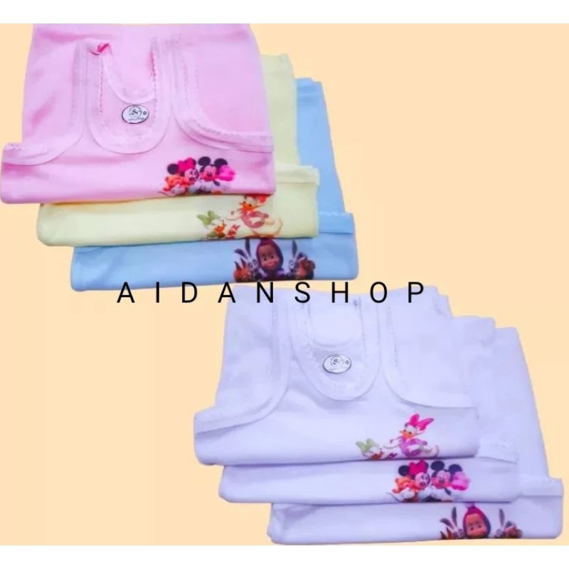 1 lusin (12 pcs) KAOS DALAM ANAK KARAKTER 0-5 TAHUN // singlet anak motif karakter // pakaian dalam 
