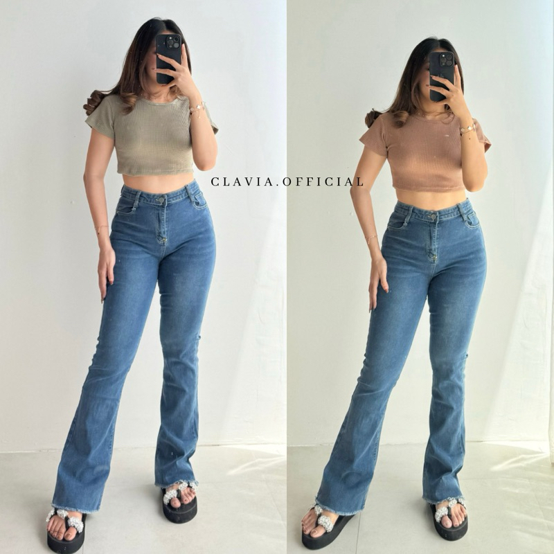 CLAVIA - Anya Top | Waffle Top | Waffle Knit | Top rib