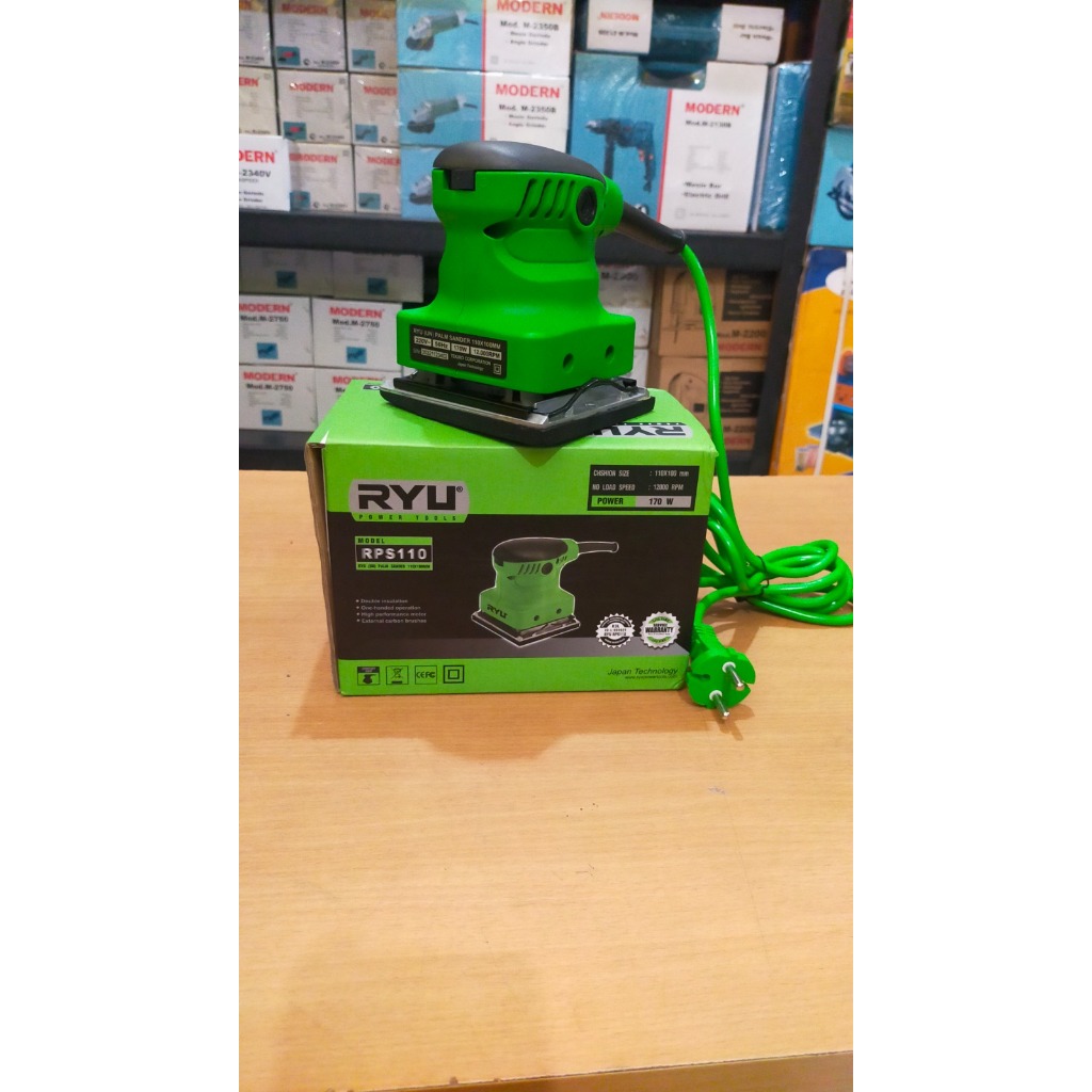 RYU RPS110 / RYU ROS13-1A Mesin Palm Sander (Amplas Kayu Kotak) / Orbital Sander (Amplas Kayu Perseg