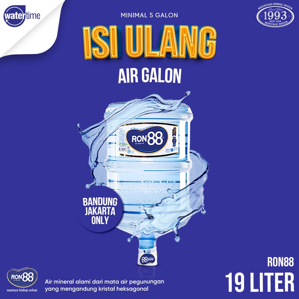 

Bg Sale Isi Ulang Air Galon RON88 19 liter Pembelian Minimal 5 Galon Big Sale