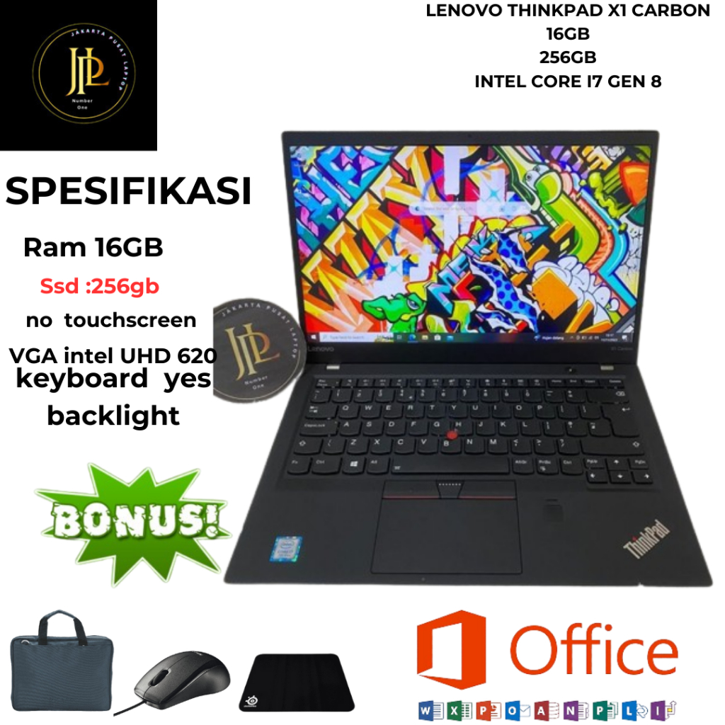 LENOVO THINKPAD X1 CARBON16GB-256GBINTEL CORE I7 GEN 8
