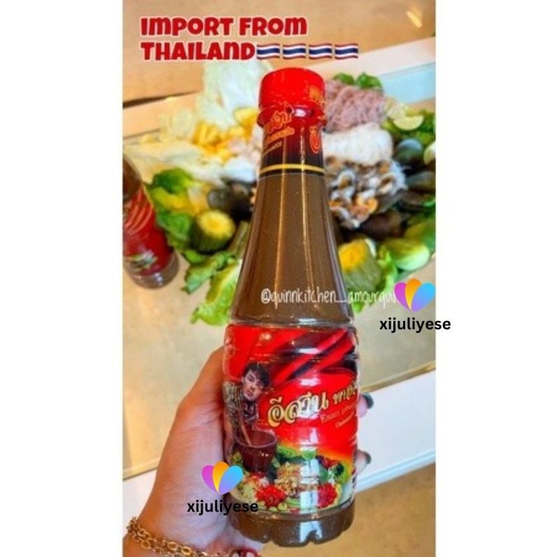 

Xijuliyese Fermented Fish Sauce Thailand ESAN PHASUAB HALAL | Chumnan sauce | Saos Bumbu Rujak | Sauce Thailand | Cumnan Saos 350 ML