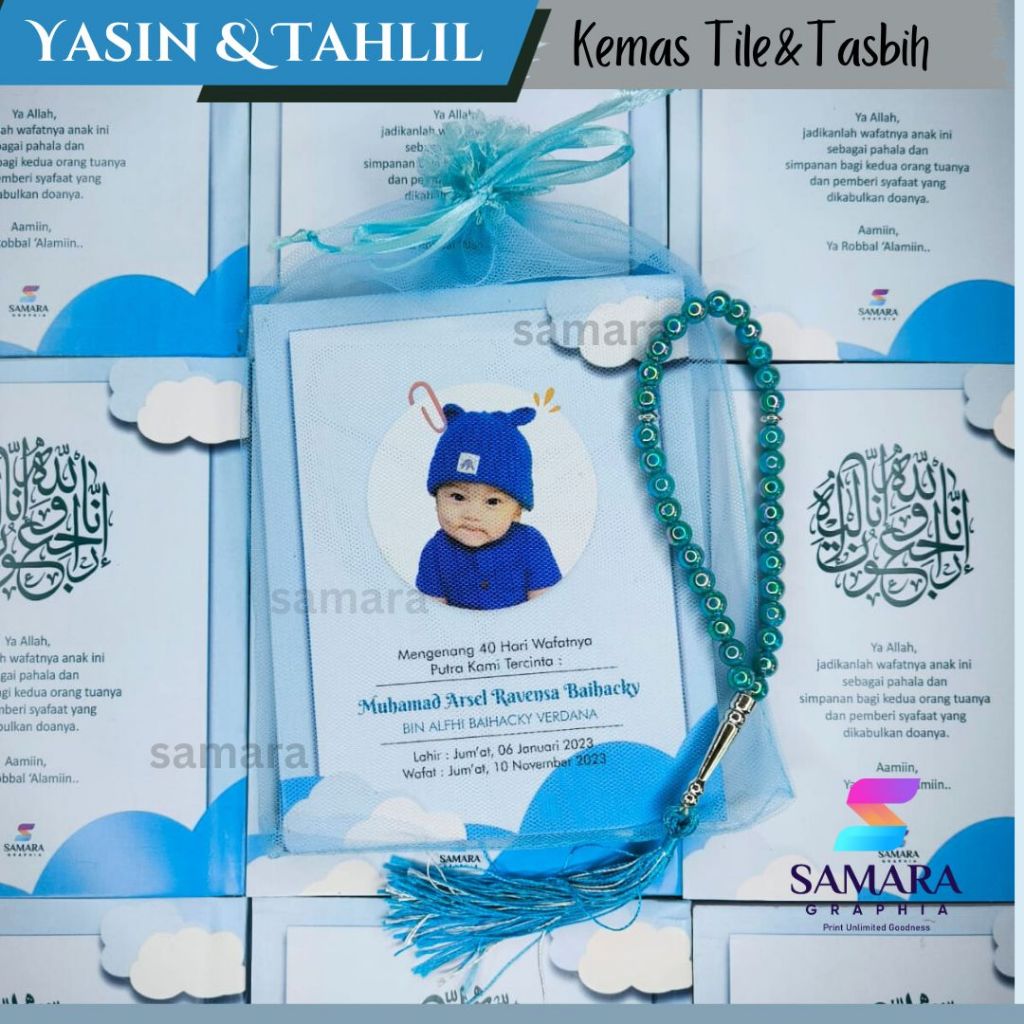 BUKU YASIN DAN TAHLIL SOFTCOVER CUSTOM FOTO LENGKAP MENGENANG 40 HARI TERJEMAHAN YASIN ANAK 2
