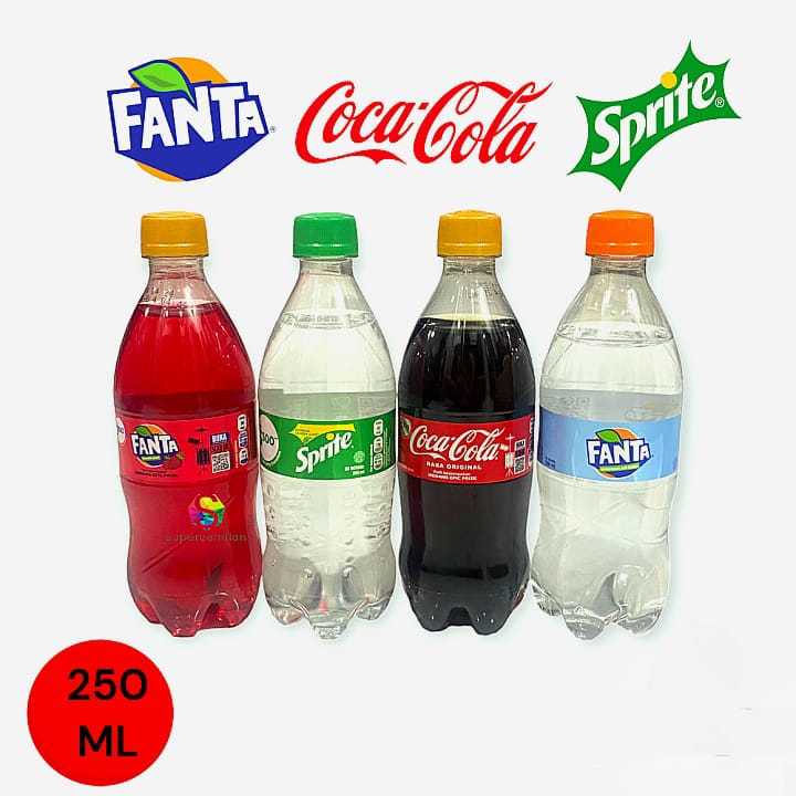 

Soft Drink Coca Cola, Fanta dan Sprite Botol ukuran 250 ml