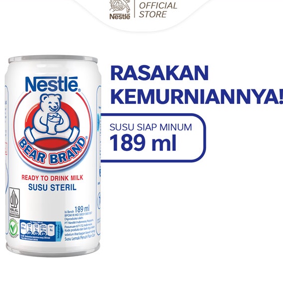 

T46 BEAR BRAND Susu Kaleng Susu Beruang Susu Steril 189ml 54