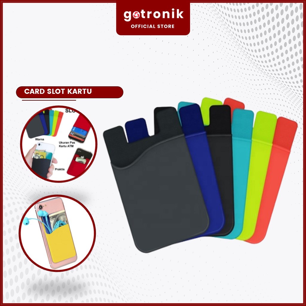 Holder Slot Kartu Tuk Case Multifungsi Dan Mobil Universal Fleksibel anti slip sticky card holder Re