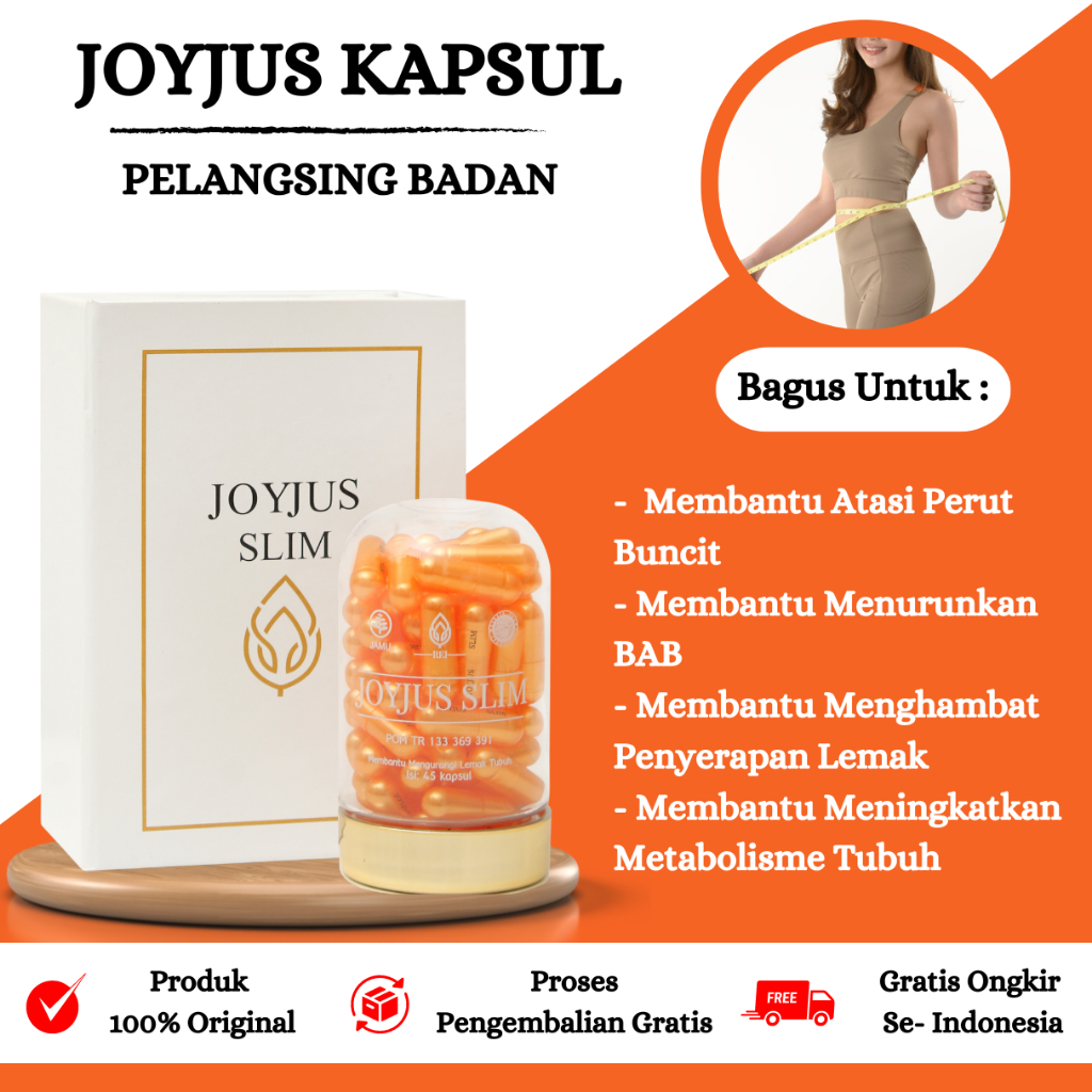 Joyjus Slim Capsul Herbal Pelangsing BPOM - Obat Pelangsing Badan Ampuh Bpom, Penurun Berat Badan, P