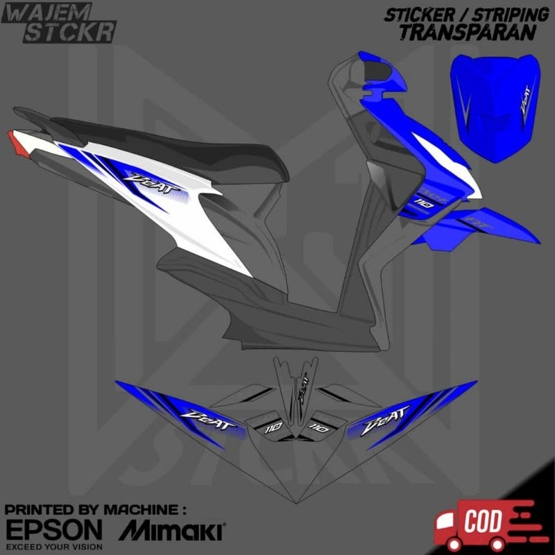 STRIPING STIKER TRANSPARAN BEAT KARBU CUSTOM VIETNAM STYLE