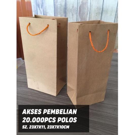 

(Akses Grosir) Paper Bag Coklat Uk. 23x7x11 Tumbler 20.000pcs