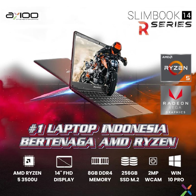 LAPTOP AXIOO SLIMBOOK 14 RYZEN 5 3500U 8GB 256SSD VEGA8 W10PRO 14.0FHD GRY