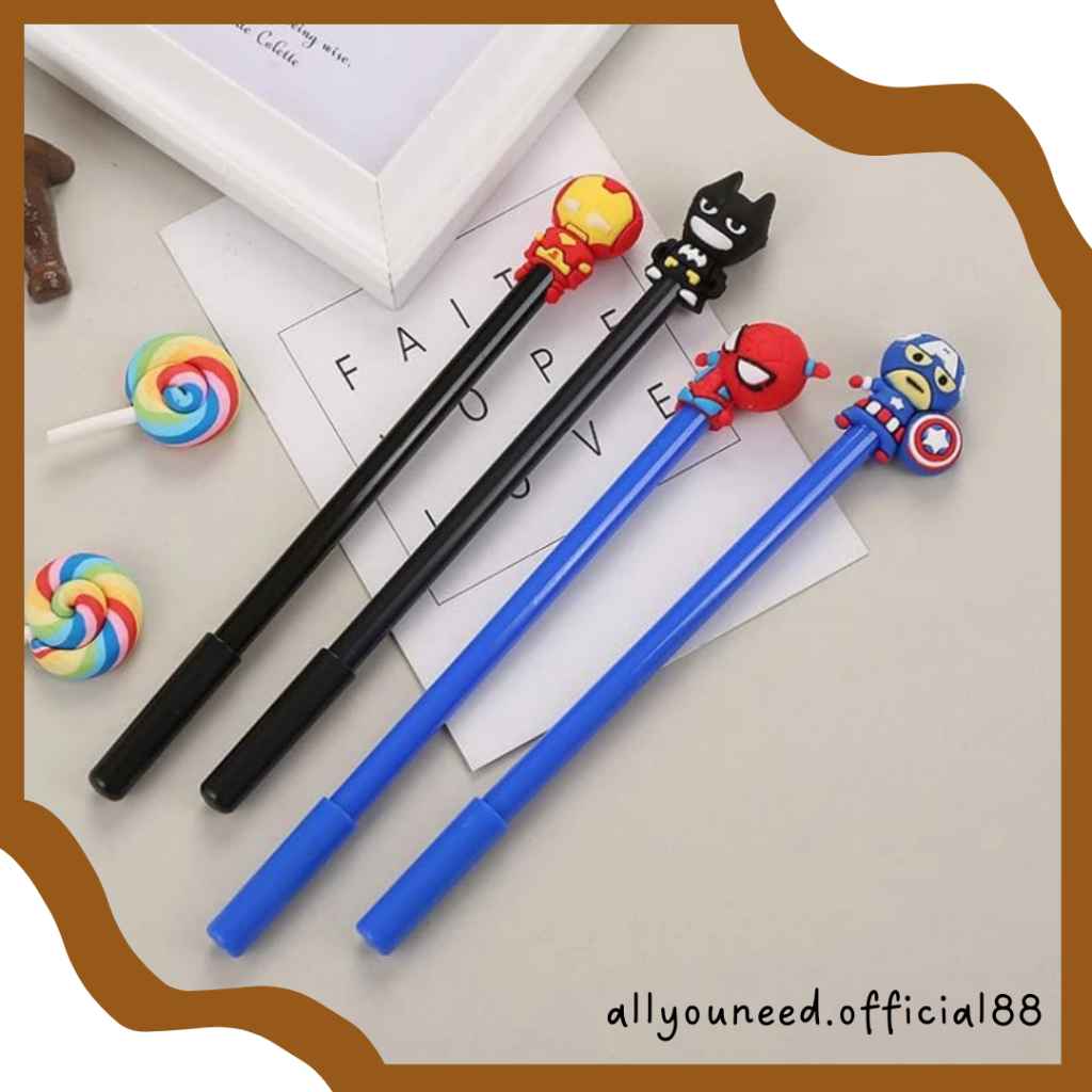 

✿AYN✿ ALAT TULIS PENA LUCU | PULPEN KARAKTER SUPERHERO GEL PENA
