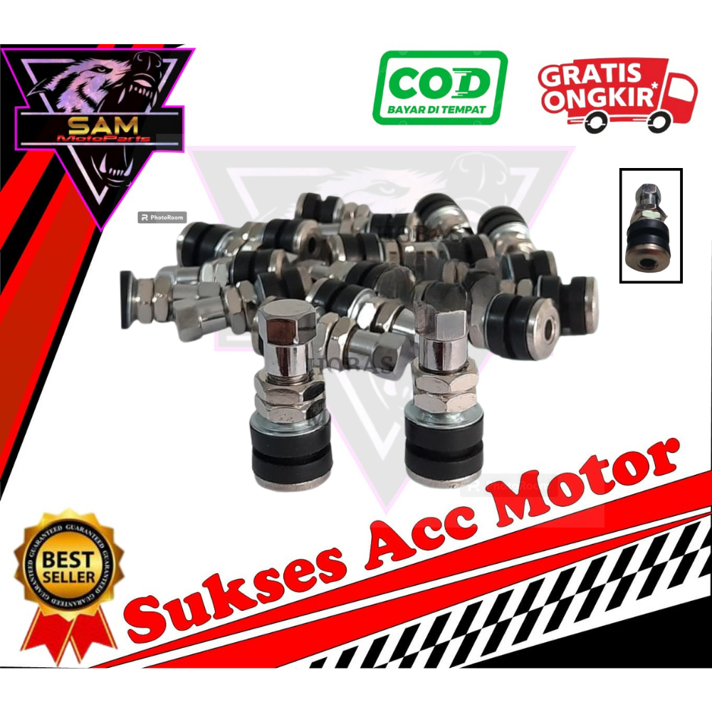 (50 PCS) Pentil Tubles Besi Pendek Pentil Tubles Chrome Pentil Tubles Mobil dan Motor