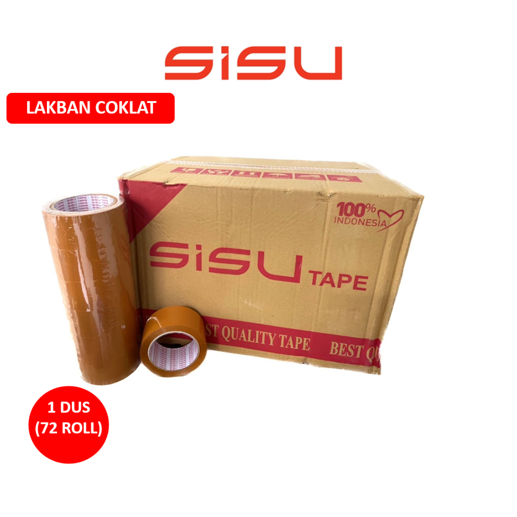 

1 DUS Lakban OPP Tape / Lakban Coklat SISU Tape 48mm 100 Yard 2 Inch