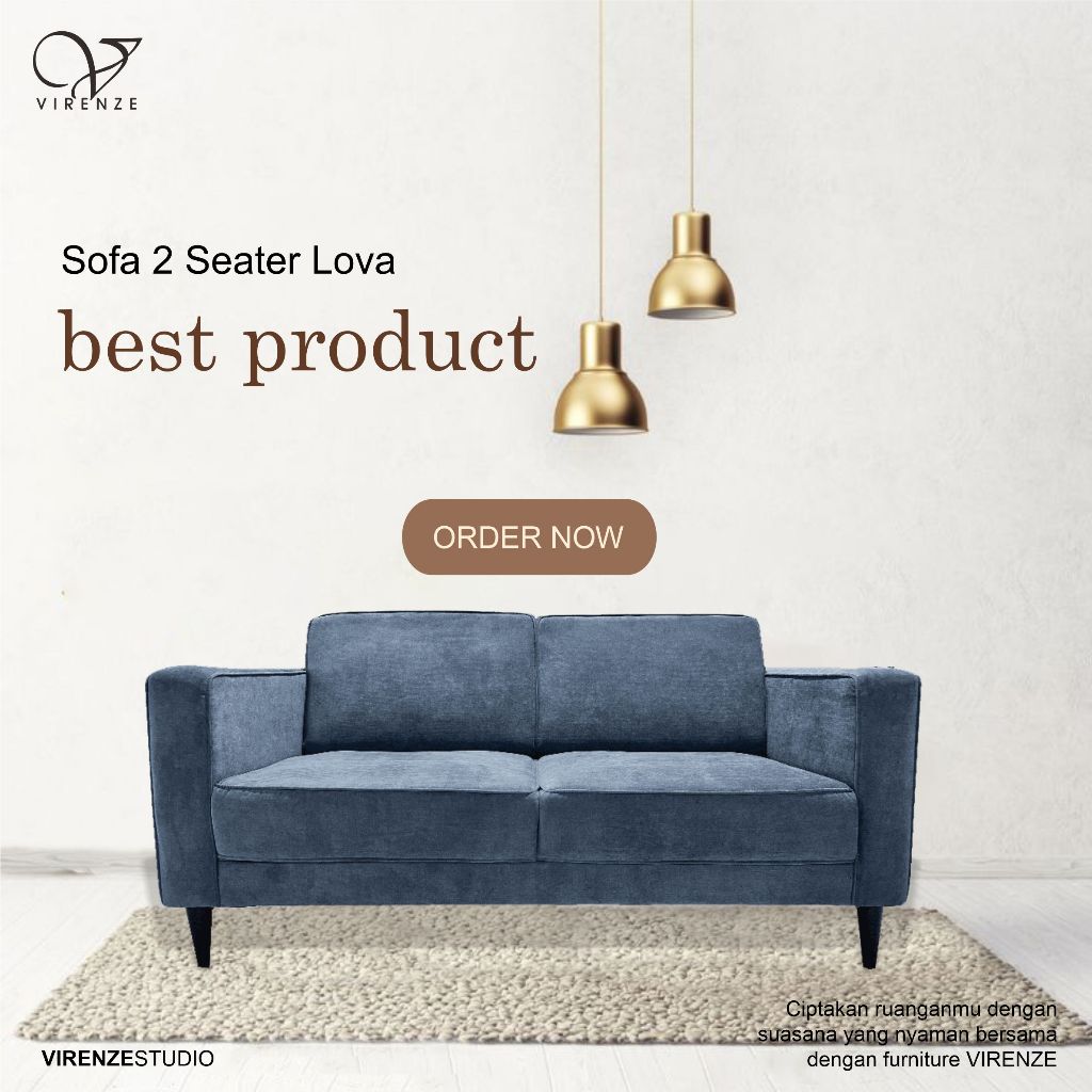 Sofa 2 Seater Lova Virenze Jakarta Bogor Sentul Bekasi Cikarang Kawarang Tangerang Bandung Purwakart