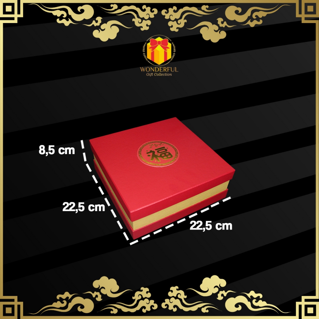

Hardbox Imlek Logo Fu Bulat Red Premium 22x22x8 CNY-P-FU